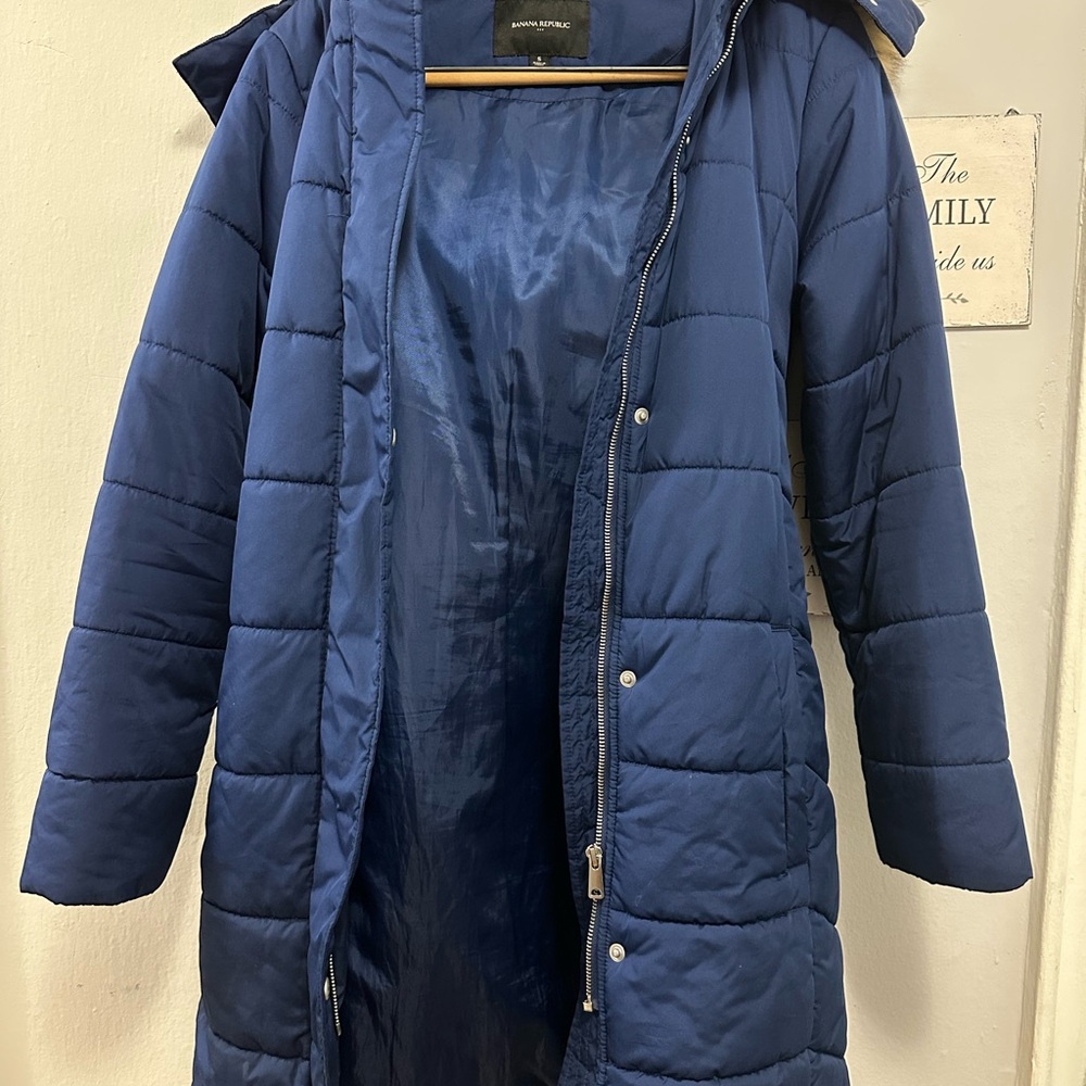 Women's Blue Puffer Coat